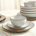 Stone + Lain Brasa Stoneware Collection Dinnerware Set, 32 - Piece Service for 8, Blue
