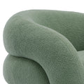 360 Swivel Accent Chair for Living Room, Boucle Barrel Armchair Single Sofa Chair Reading Chair, Sage Green