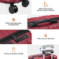 MIUSSE Luggage Sets 3 Piece, 20 in Carry on Luggage with Wheels, 100% PC Hardshell Suitcase with TSA Lock, Carry on Suitcases Airline Approved with Travel Backpack for Men Women