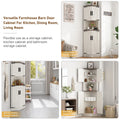 Chvans Farmhouse 68" Tall Corner Cabinet W/4 Barn Doors, 5 Tier Bookcase Storage Cabinet with Adjustable Shelves, Corner Storage Cabinet for Bathroom, Living Room, Kitchen, Brown