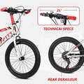 SPPTTY 20 - 24 in Bike, 6 - Speed Mountain Bike for Men Women Boys Girls, Comfort Saddle, Blue