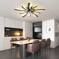 Garwarm Dimmable Ceiling Fan with Light and Remote Control, 27" Small Flush Mounted Ceiling Fan with LED Lights, APP and Remote Controlled, Modern, White