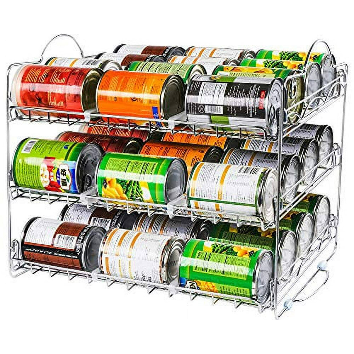 Utopia Kitchen Storage Can Rack Organizer Stackable Can Organizer Holds Upto 36 Cans for Kitchen Cabinet or Pantry (Chrome)