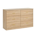 Kadyn Modern 6 Drawer Dresser Wood Cabinet, Dresser for Bedroom, Kitchen Storage Cabinet with Drawers, Chest of Drawers(Black)