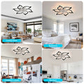 Garwarm Dimmable Ceiling Fan with Light and Remote Control, 27" Small Flush Mounted Ceiling Fan with LED Lights, APP and Remote Controlled, Modern, White