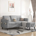 Mjkone Convertible Sectional Sofa Couch, L - Shaped Couch with Storage Ottoman, Couches for Living Room, Living Room Furniture Suitable for Small Space - Apartment/Upstairs Loft/Living Room (Dark Gray)