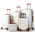 Zimtown Luggage 3 Piece Set Suitcase ABS Hardside Lightweight with TSA Lock Spinner Wheels, Beige
