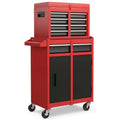 2-in-1 Rolling Tool Chest, 5-Drawer Tool Storage Cabinet with Wheels, Adjustable Shelf, Tool Box Organizer for Garage Warehouse Workshop