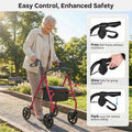 Foldable Rollator Walker with Seat & Height Adjustable Handles for Seniors, Lightweight Portable Rolling Walker w/ 8" Wheels & Storage Basket