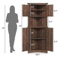 Blotout 68" Tall Farmhouse Corner Cabinet with 4 Doors, 28.3" W Barn Door Storage Cabinet with Adjustable Shelves, 5 Tier Corner Storage Cabinet for Bathroom, Living Room, Kitchen