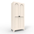 Metal Storage Cabinet with Doors and Adjustable Shelves, 71'' 2 Shapely Doors Cabinet, 5 - Tier Tall Steel Locker for Bedroom, Living Room, Office, Home, White