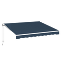 AECOJOY 10'×8' Manual Retractable Awning Sun Shade, Patio Awning Canopy