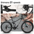 Ambifirner 26" Fat Tire Mountain Bike with Full Suspension - 4" Wide All - Terrain Tires & Shimano 21 - Speed Drivetrain - Outdoor Bike for Men/Women 85% Pre - Assembled Durable Design