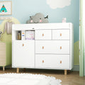OXYLIFE 45" Baby Nursery Changing Table Dresser with 4 Drawers and Shelf for Nursery Room, White