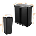 Arlopu 16 Gallon / 60 L Dual Trash Can, Stainless Steel Kitchen Garbage Can with Soft - Close Lid, Home Office Classified Recycle Bin
