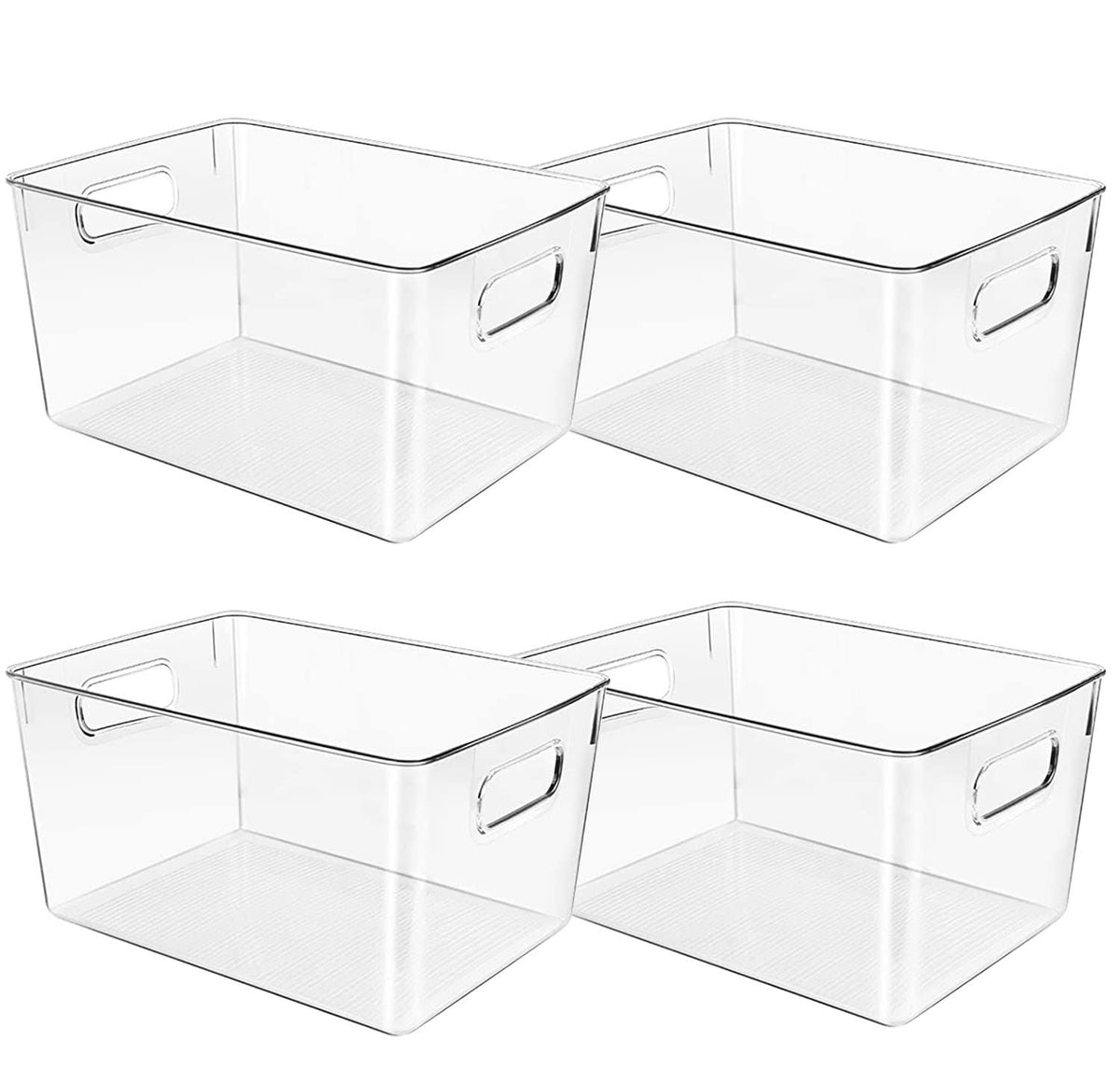 Control Kitchen Clear Plastic Storage Bins, Perfect for Kitchen Organization or Pantry Organization and Storage, Clear Storage Containers for Organizing, , Fridge