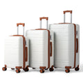 Zimtown Luggage 3 Piece Set Suitcase ABS Hardside Lightweight with TSA Lock Spinner Wheels, Beige
