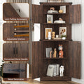Blotout 68" Tall Farmhouse Corner Cabinet with 4 Doors, 28.3" W Barn Door Storage Cabinet with Adjustable Shelves, 5 Tier Corner Storage Cabinet for Bathroom, Living Room, Kitchen