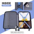 Tripcomp 3 Piece Luggage Sets, Hard Shell Carry on Luggage, PP Case with Two Hooks, Spinner Wheels, TSA Lock, Airline Approved, Lightweight Durable Suitcase, （20"24"28"）(Purplish Blue)