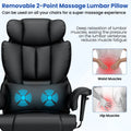 Hoffree Big and Tall Fabric Office Chair 450 lb, Executive Desk Chair with Massage Ergonomic Computer Chair with Footrest Reclining Desk Office Chair with Lumbar Support for Home Office