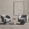 Bonzy Home 360° Swivel Barrel Chair, Velvet Accent Armchair for Living Room, Bedroom & Office, Gray