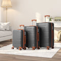 Zimtown Luggage 3 Piece Set Suitcase ABS Hardside Lightweight with TSA Lock Spinner Wheels, Beige