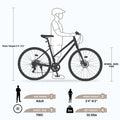 Outdoor Bike 7 Speed Hybrid Bike Disc Brake 700C Road Bike for Men Women'S City Bicycle, Mountain Bike for Outdoor