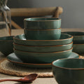 Stone + Lain Brasa Stoneware Collection Dinnerware Set, 32 - Piece Service for 8, Blue