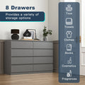 Kadyn Modern 6 Drawer Dresser Wood Cabinet, Dresser for Bedroom, Kitchen Storage Cabinet with Drawers, Chest of Drawers(Black)