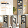 Furmax 1 Piece 4 - Shelf Farmhouse Bookcases 4 - Tier Bookshelf with Adjustable Shelves&Doors, Storage Cabinet for Home Living Room, Kitchen, Office, White
