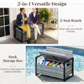 Tangkula 40 Gallon Outdoor Bench with Storage for Backyard