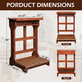AECOJOY Acacia Wood Prayer Kneeler Bench with Storage Shelf & Soft Cushion, Comfortable Wooden Kneeling Meditation Seiza Stool for Praying
