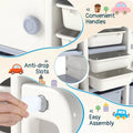 Truck-Shaped Kids Toy Storage Organizer with 11 Removable Bins, 2 Cabinets & Top Shelf, Toddler Bookshelf for Playroom & Kids Room