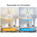 Garwarm Dimmable Ceiling Fan with Light and Remote Control, 27" Small Flush Mounted Ceiling Fan with LED Lights, APP and Remote Controlled, Modern, White