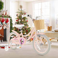 Prorider 16" Kid'S Bike with Training Wheels Adjustable Handlebar Seat Handbrake Pink