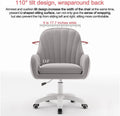 Home Office Chair Computer Chair with Mid - Back Upholstered Modern Tufted Computer Task Chair Swivel Height Adjustable Velvet Accent Chair.white