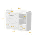 OXYLIFE 45" Baby Nursery Changing Table Dresser with 4 Drawers and Shelf for Nursery Room, White