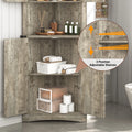 Blotout 68" Tall Farmhouse Corner Cabinet with 4 Doors, 28.3" W Barn Door Storage Cabinet with Adjustable Shelves, 5 Tier Corner Storage Cabinet for Bathroom, Living Room, Kitchen