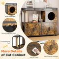 AECOJOY Double Litter Box Enclosure, Wooden Cat Washroom Furniture Hidden with Storage & Doors for 2 Cats