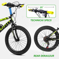 SPPTTY 20 - 24 in Bike, 6 - Speed Mountain Bike for Men Women Boys Girls, Comfort Saddle, Blue