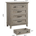 4 Drawer Dresser for Bedroom, 34.8" Tall Bedroom Dresser with Large Drawer& Black Handles, Wooden Storage Organizer Cabinet Chest of Drawer for Living Room, Hallway
