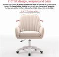 Home Office Chair Computer Chair with Mid - Back Upholstered Modern Tufted Computer Task Chair Swivel Height Adjustable Velvet Accent Chair.white