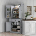 Spaco 17 - Tier Kitchen Small Pantry Cabinet with 2 Doors and 6 Adjustable Shelves, Cabinet Pantry, Freestanding 5 - Tier Shelving Pantries for Kitchen Storage, Gray