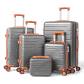 Zimtown Luggage 3 Piece Set Suitcase ABS Hardside Lightweight with TSA Lock Spinner Wheels, Beige