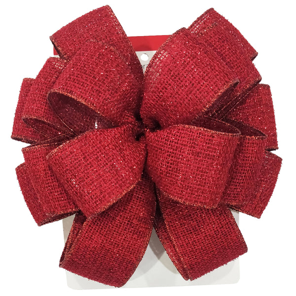 20.5" Glittery Red Christmas Tree Bow Topper by Ashland -Christmas Tree Topper