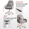 Home Office Chair Computer Chair with Mid - Back Upholstered Modern Tufted Computer Task Chair Swivel Height Adjustable Velvet Accent Chair.white