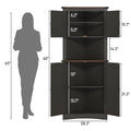 Blotout 68" Tall Farmhouse Corner Cabinet with 4 Doors, 28.3" W Barn Door Storage Cabinet with Adjustable Shelves, 5 Tier Corner Storage Cabinet for Bathroom, Living Room, Kitchen