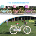 20" Kids Bike Girls Bike with Basket Single Speed Steel Frame Children Bicycle for 7 - 10 Years, Pink
