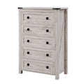Keywhat Farmhouse 5 Drawer Dresser for Bedroom, Chest of Drawers Wood Organizer for Living Room, Antique White