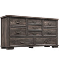 Enhomee Wood Dressers for Bedroom with 9 Drawers White Dresser Chest of Drawers for Living Room